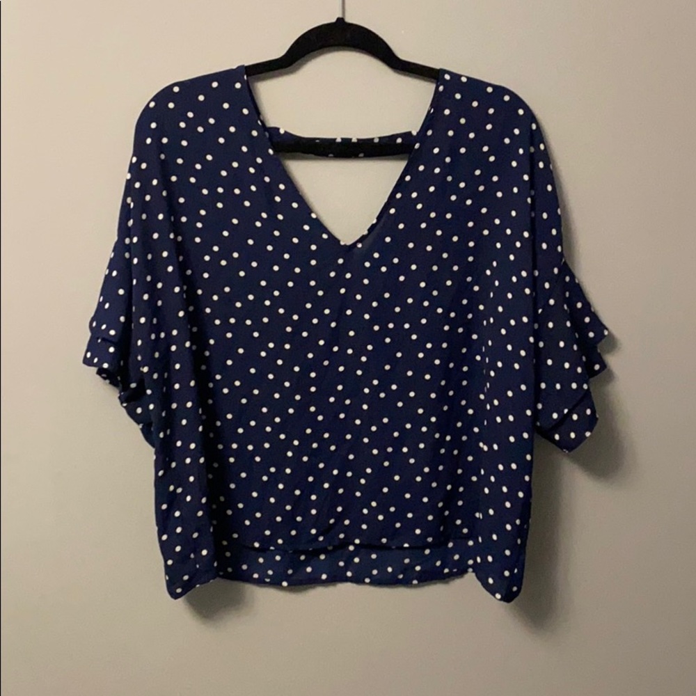 Forever 21 Flowy Summer Polkadot Blouse Size XL